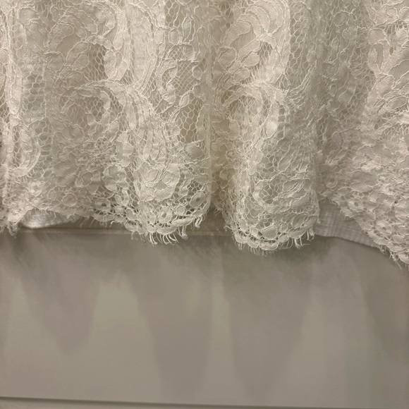 CABI 5005 White Sophia Lace Back Sweater Romantic Feminine S - Picture 6 of 6